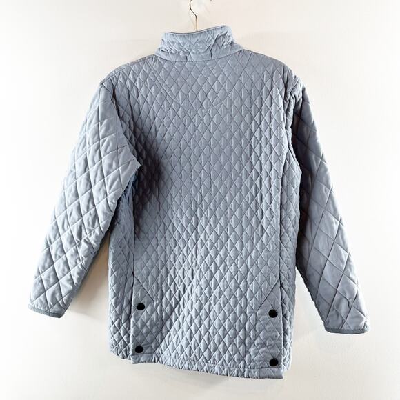 Barbour Lulworth Quilted Long Sleeve Full Zip Jacket Coat Light Blue 8 - Picture 8 of 11